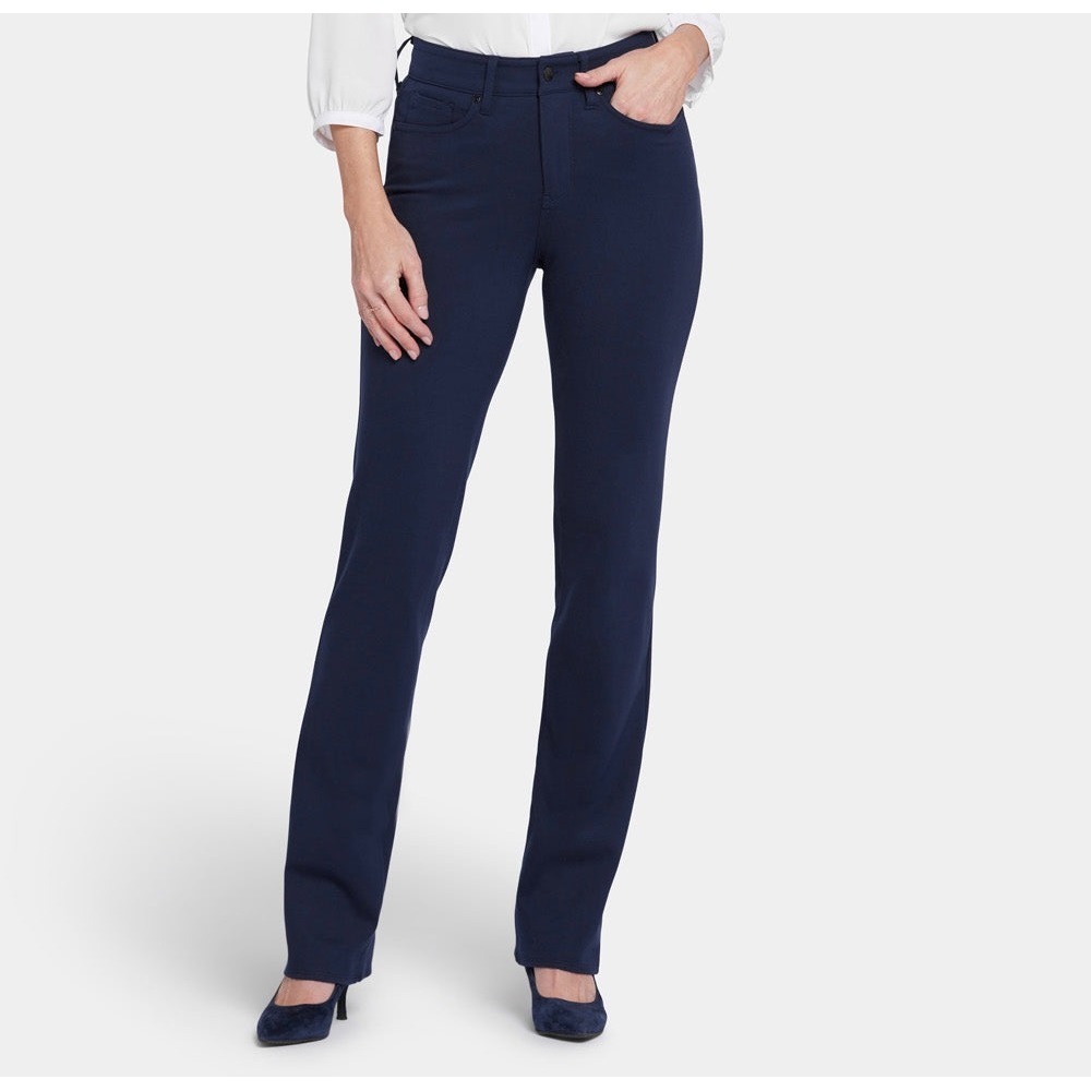 NYDJ Marilyn Straight Pants Oxford Navy Sculpt-Her High Rise Trousers
